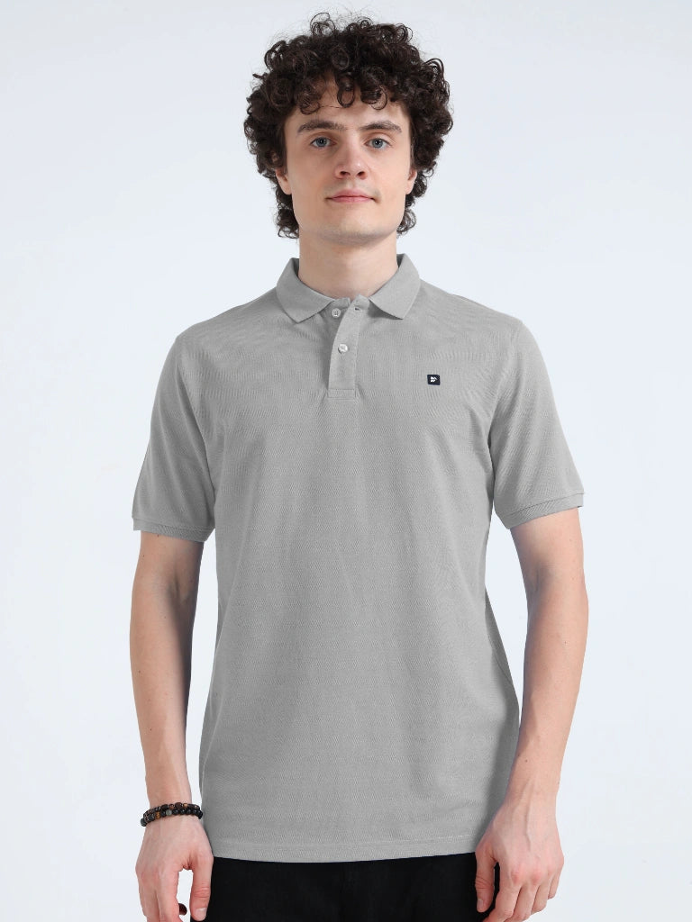 Men’s Combed Cotton Polo T-Shirt - Gray