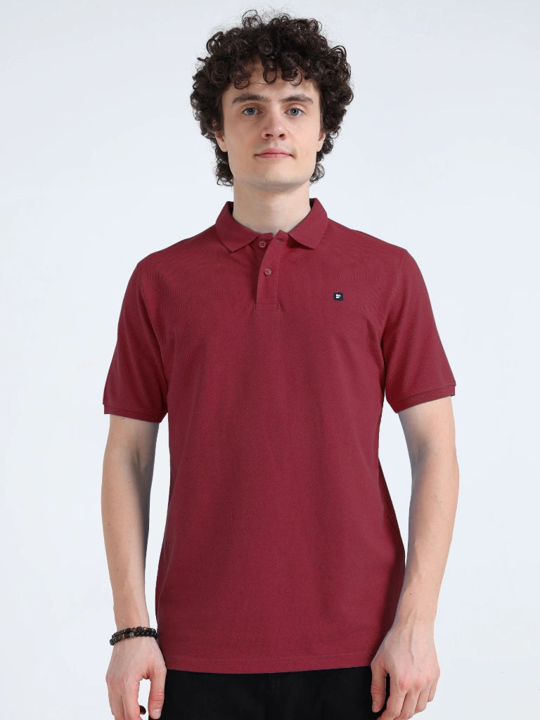 Men’s Combed Cotton Polo T-Shirt - Maroon