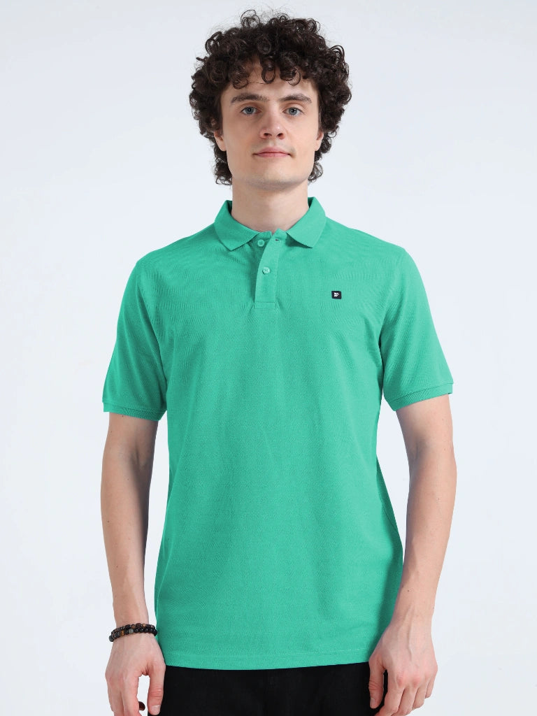 Men’s Combed Cotton Polo T-Shirt - Sea Foam Green
