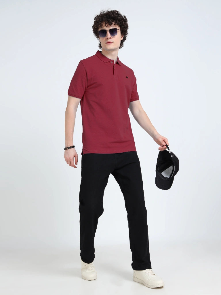 Men’s Combed Cotton Polo T-Shirt - Maroon