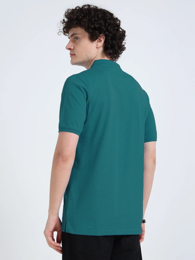 Men’s Combed Cotton Polo T-Shirt - Peacock Green