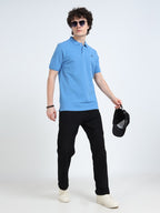 Men’s Combed Cotton Polo T-Shirt - Sky Blue