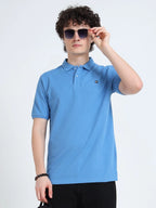 Men’s Combed Cotton Polo T-Shirt - Sky Blue