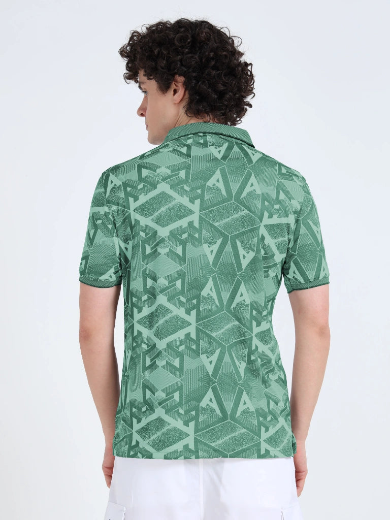 Men’s Jacquard Polo T-Shirt - Green