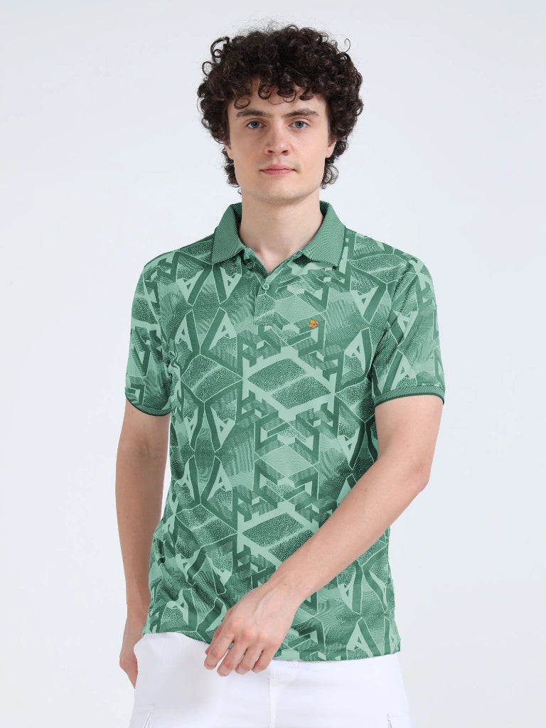 Men’s Jacquard Polo T-Shirt - Green