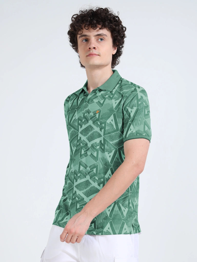 Men’s Jacquard Polo T-Shirt - Green