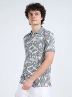 Men’s Jacquard Polo T-Shirt - Gray