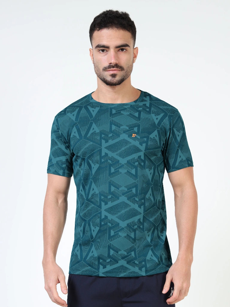 Men’s Jacquard Round Neck T-Shirt - Airforce