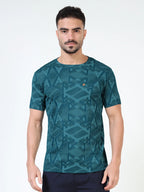 Men’s Jacquard Round Neck T-Shirt - Airforce