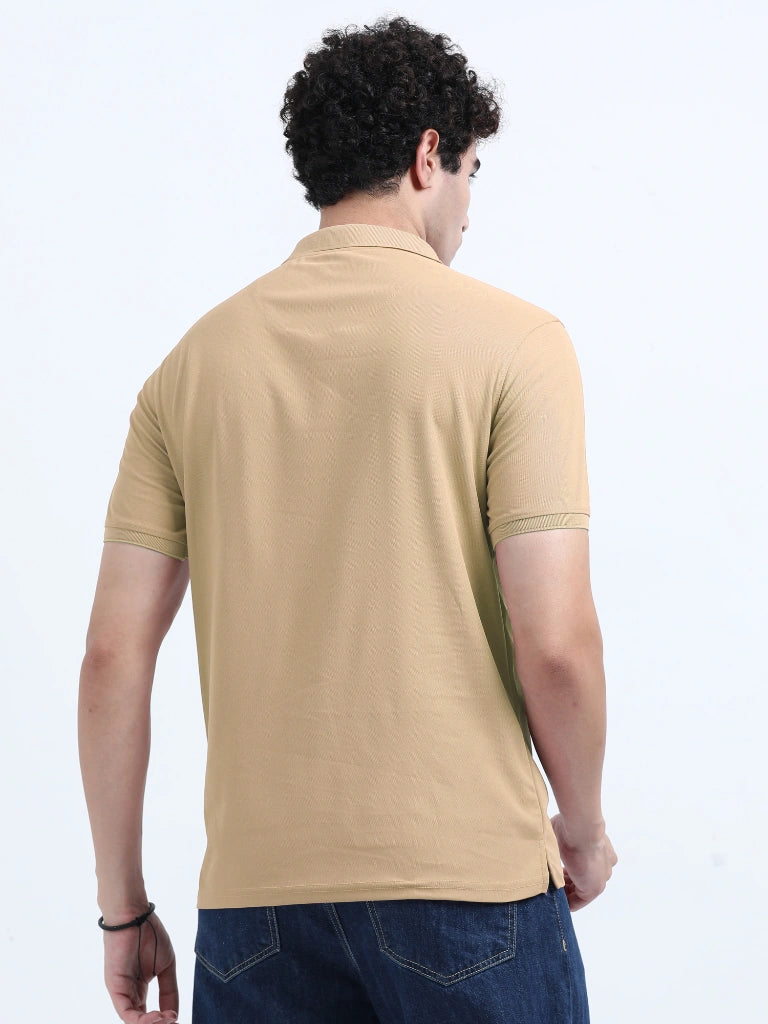 Men’s Poly Cotton Pocket T-Shirt - Beige