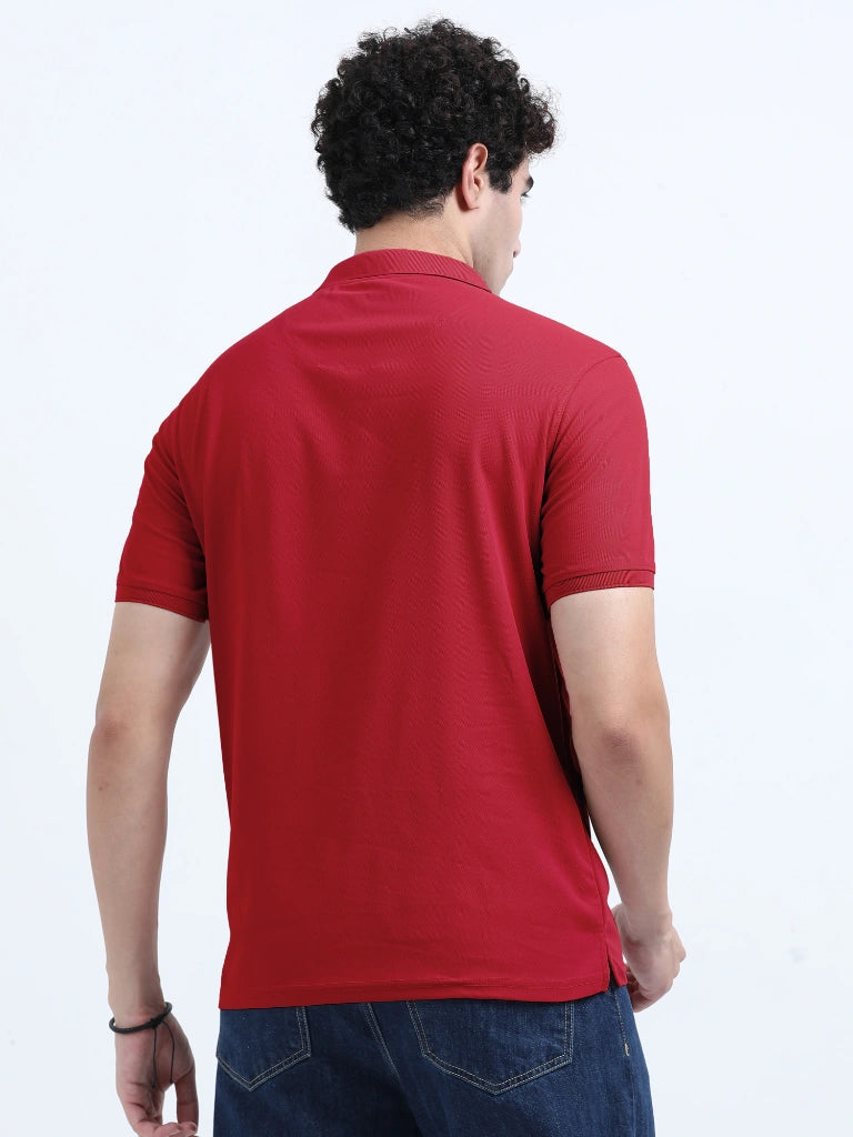 Men’s Poly Cotton Pocket T-Shirt - Red