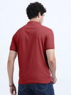 Men’s Poly Cotton Pocket T-Shirt - Dark Red