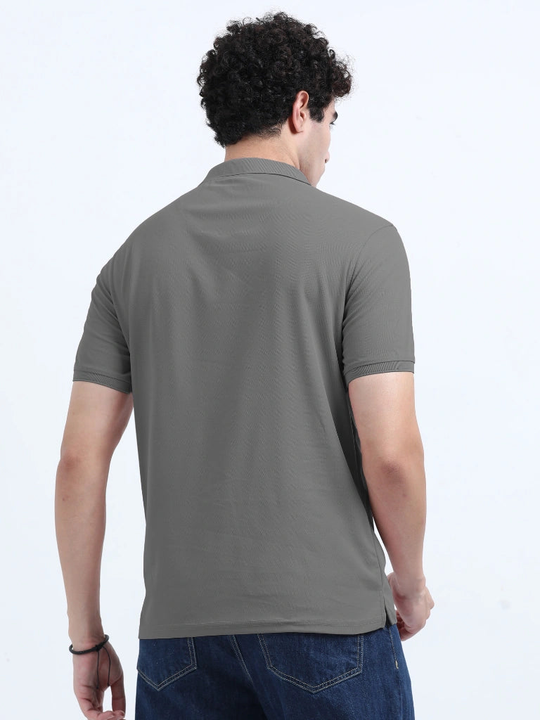 Men’s Poly Cotton Pocket T-Shirt - Steel Gray