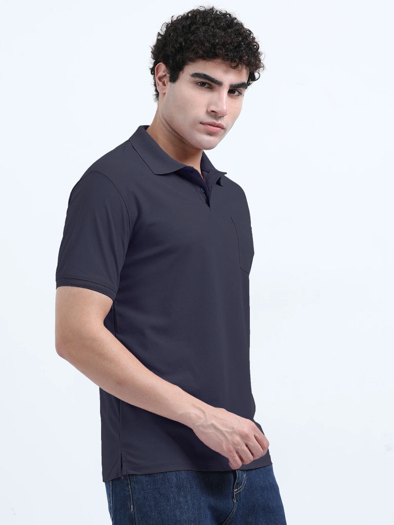 Men’s Poly Cotton Pocket T-Shirt - Navy