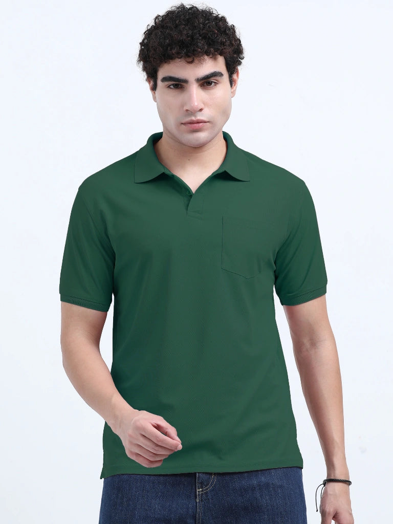 Men’s Poly Cotton Pocket T-Shirt - Green