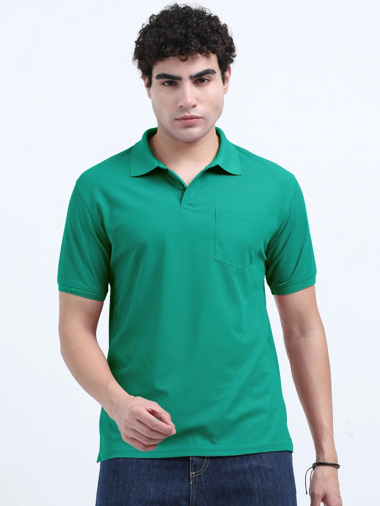 Men’s Poly Cotton Pocket T-Shirt - Sea Foam Green
