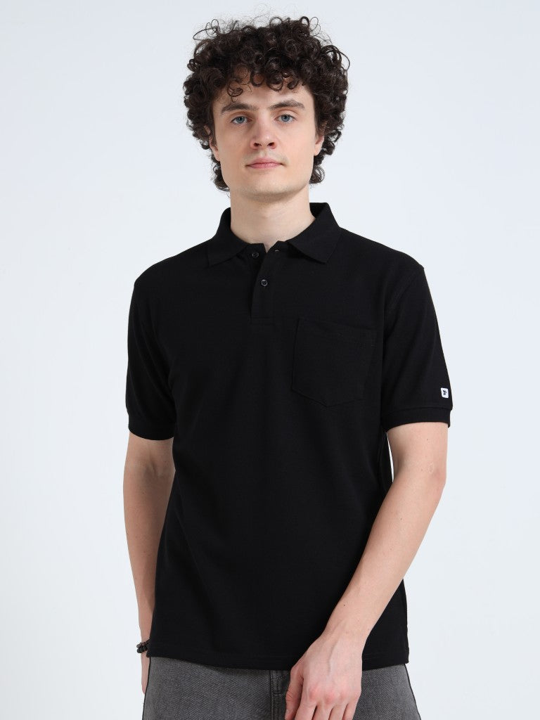 Men’s Poly Cotton Pocket T-Shirt - Black