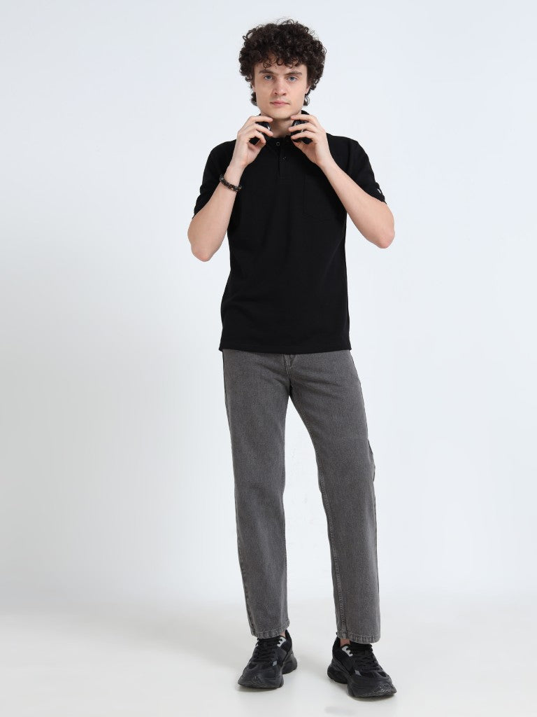 Men’s Poly Cotton Pocket T-Shirt - Black