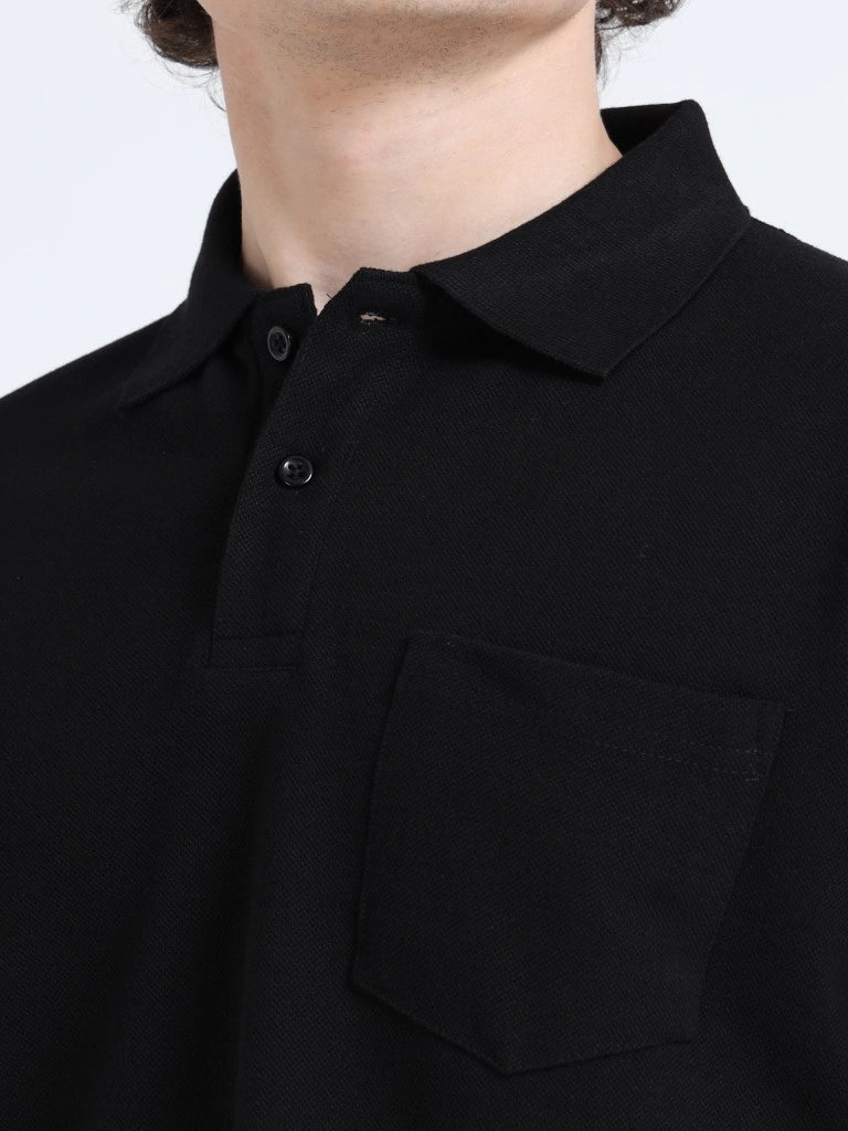 Men’s Poly Cotton Pocket T-Shirt - Black