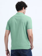 Men’s Polyester Polo T-Shirt with Pocket - Green