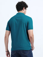 Men’s Polyester Polo T-Shirt with Pocket - Peacock Green