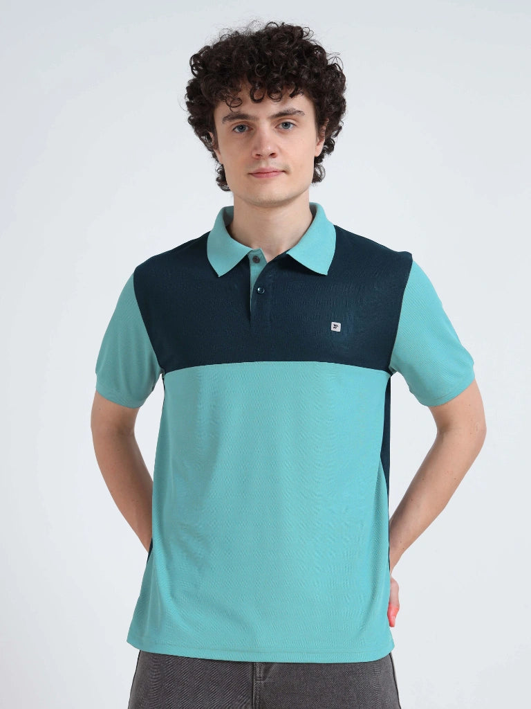 Men’s Polyester Polo – Cut & Sew Design - Sea Blue