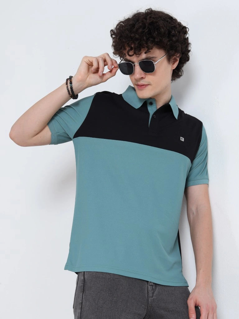 Men’s Polyester Polo – Cut & Sew Design - Airforce