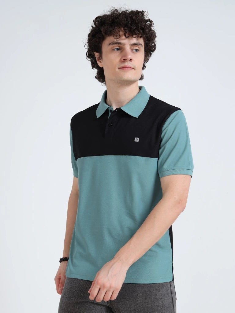 Men’s Polyester Polo – Cut & Sew Design - Airforce