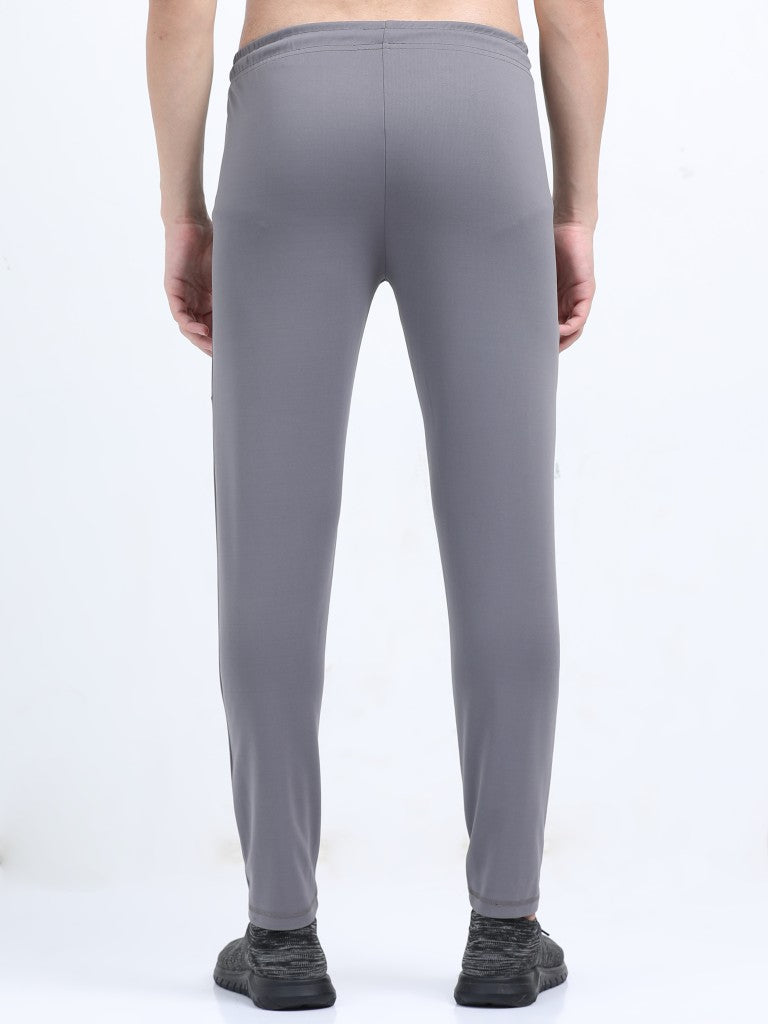 Back view of IBX men’s dry fit track pants showing rear seam and tapered performance fit