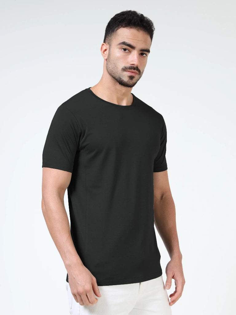 Ultra-Soft Tencel Cotton T-Shirt - Black