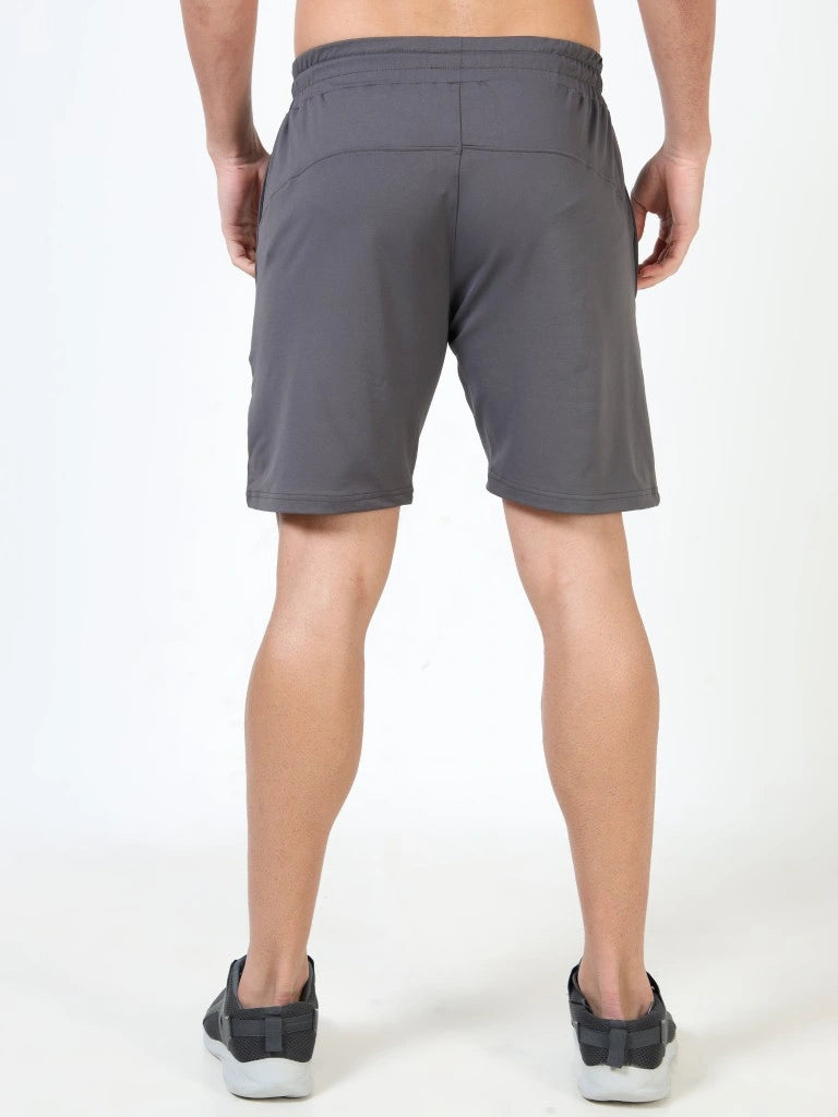 men’s cotton looper shorts everyday comfort laid-back style back view shop online india - Gray