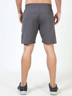 men’s cotton looper shorts everyday comfort laid-back style back view shop online india - Gray