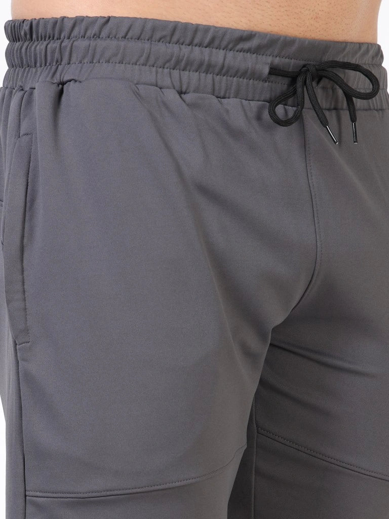 men’s cotton looper shorts everyday comfort laid-back style front left view buy online india - Gray