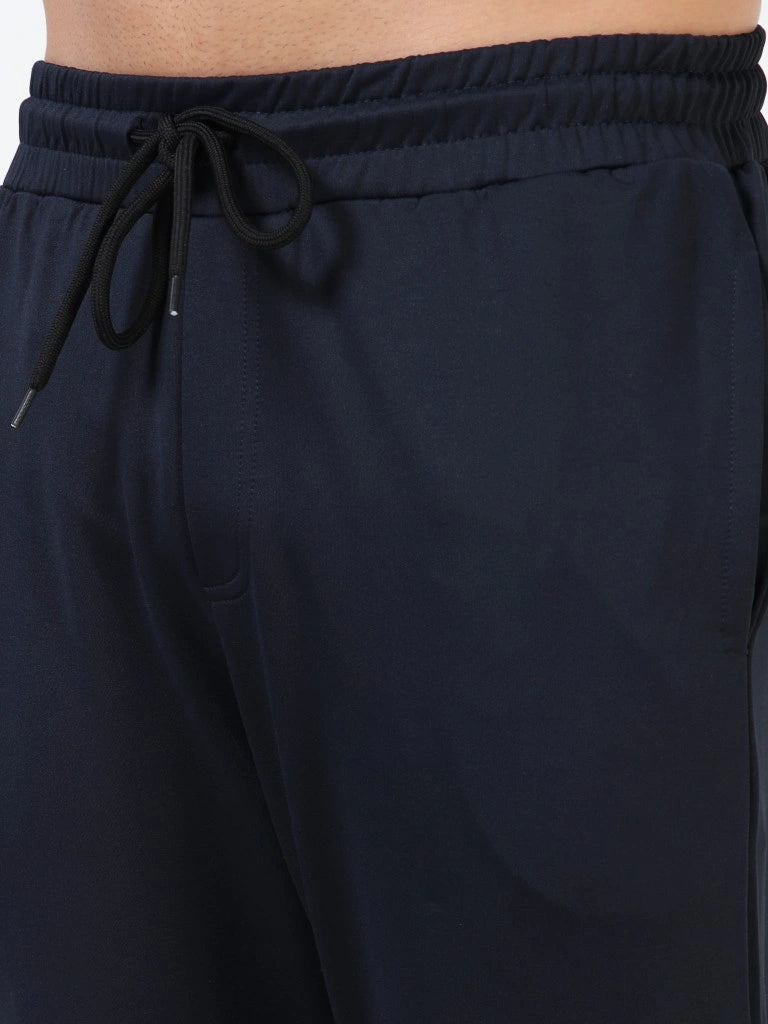 mens looper cargo pants navy melange color close-up detail view shop online - Navy Melange