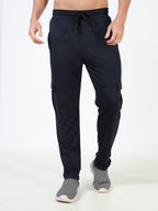 mens looper cargo pants navy melange color front view buy online - Navy Melange