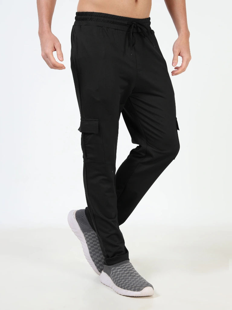 mens looper cargo pants navy melange color left side view buy online - Black