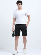 men's cargo shorts black full view buy online - Black