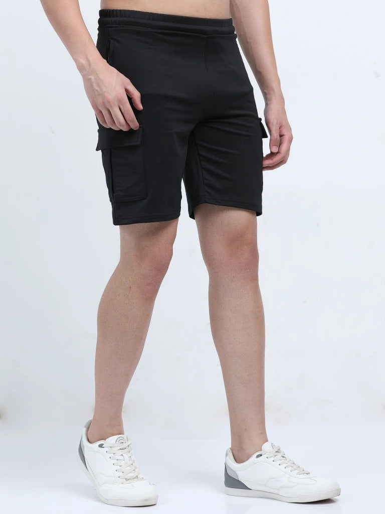 men's cargo shorts black left full view buy online - Black