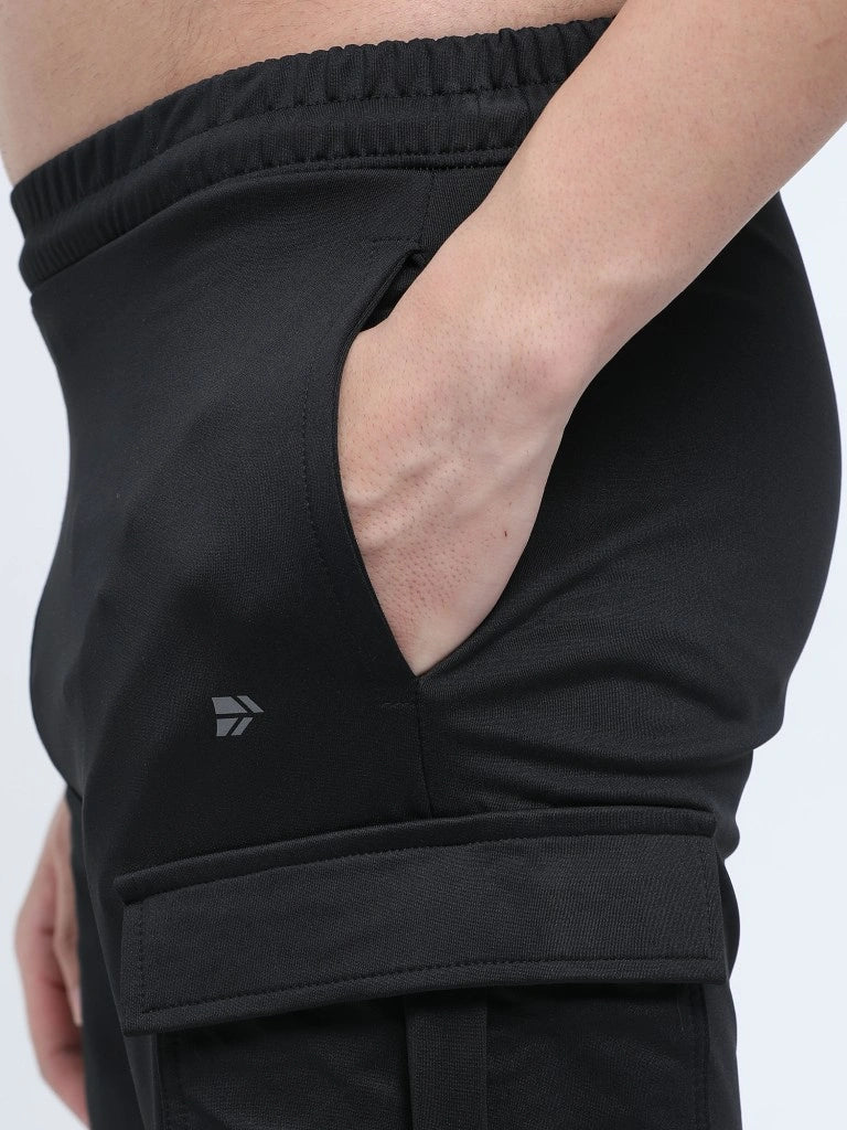 men's cargo shorts black pocket close up shop online - Black