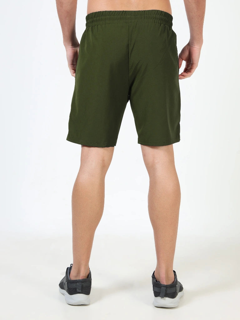 men's ns stretch shorts green back view athletic fit shop online - Green