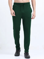 men’s plated track pants dual-tone green texture with everyday comfort full front body view buy online india - Dark Slate Gray