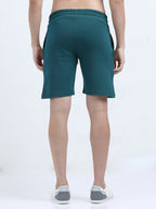 men's platted casual shorts forest green back view relaxed fit shop online - Forest Green