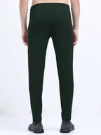 men’s premium dry fit track pants breathable performance elevated comfort back view shop online india - Dark Green