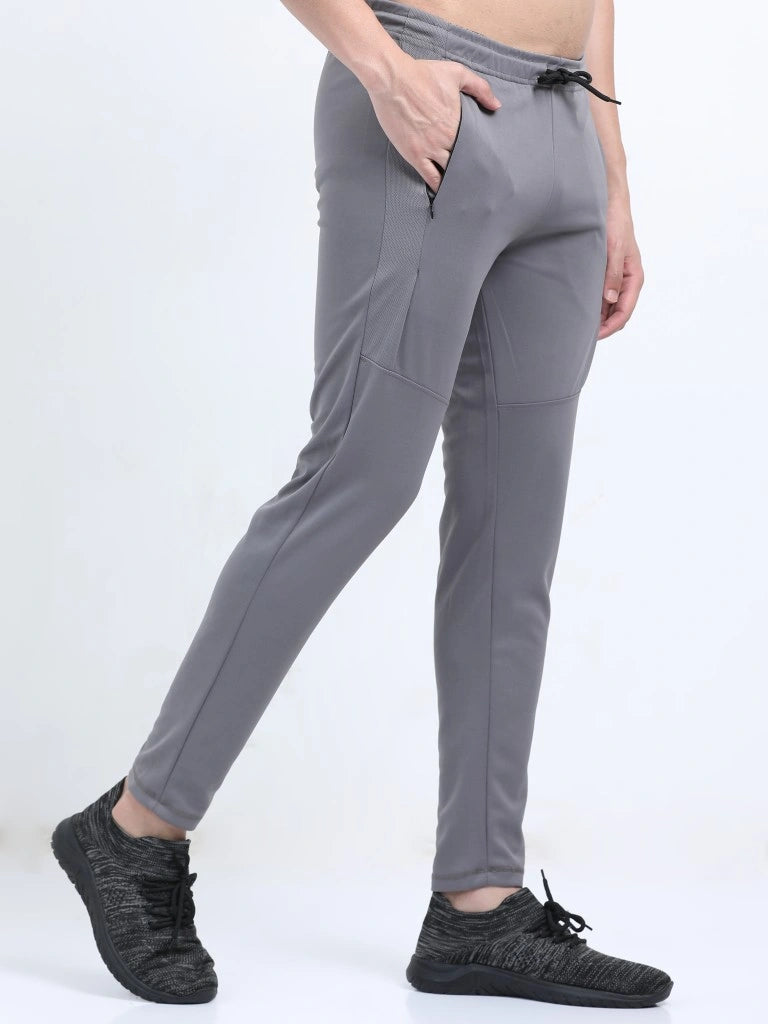 men’s premium dry fit track pants breathable performance elevated comfort back view shop online india - Gray
