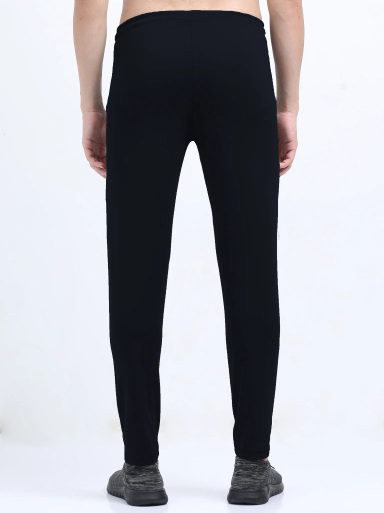 men’s premium dry fit track pants breathable performance elevated comfort back view shop online india - Midnight Navy