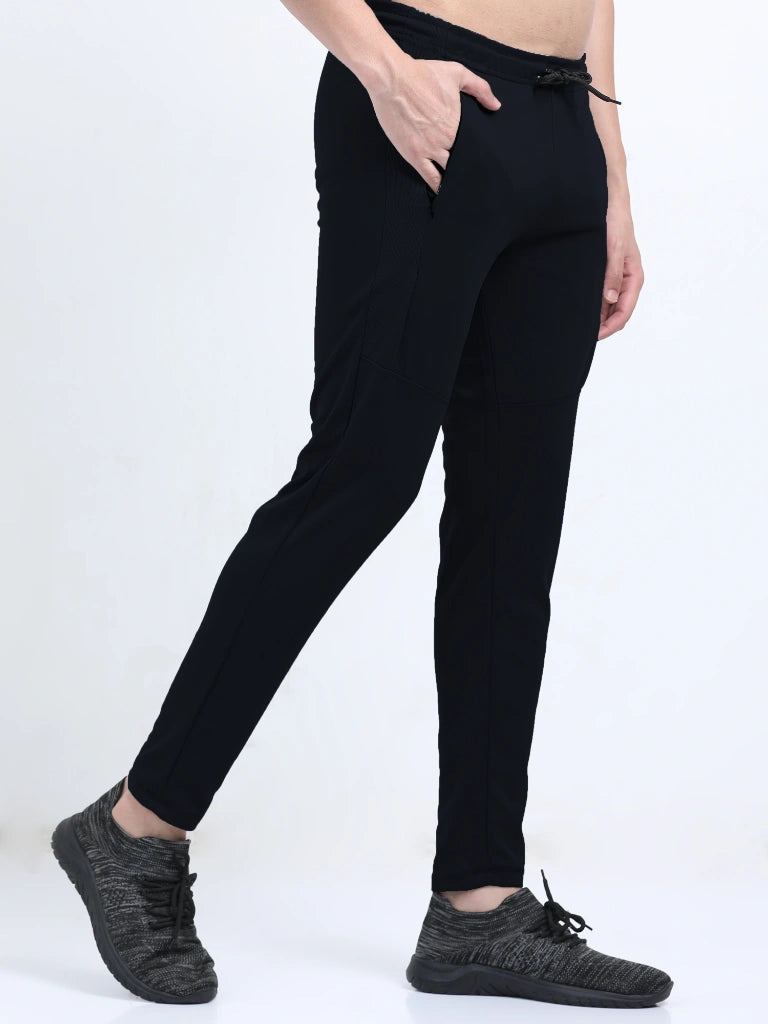men’s premium dry fit track pants breathable performance elevated comfort full look body view buy online india - Midnight Navy
