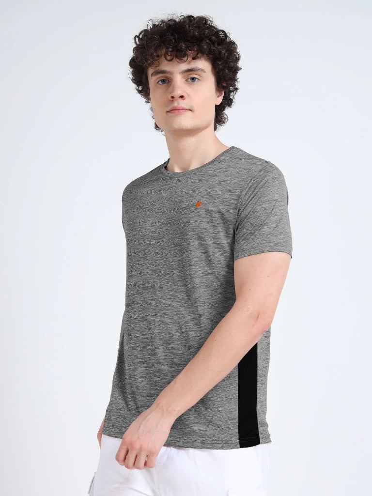 men's round neck t-shirt light gray color side view shop online - Light Gray