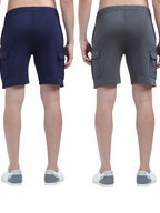 Men's Short Cargo Shorts Buy Combo Online My IBX - Blue & Gray 
