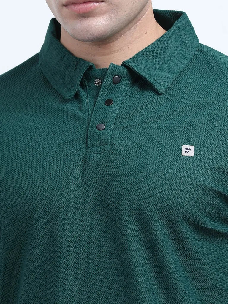 men's style polo t-shirt smart minimal everyday essential dark slate gray color close-up detail view shop online - Dark Slate Gray