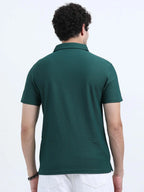 men’s style polo t-shirt smart minimal everyday essential back view shop online india - Dark Slate Gray